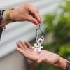 LEEQBCR 2 Unisex Couples Keyring Stainless Steel Pendant Puzzle Silver