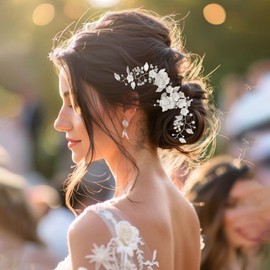 Bridal Hair Accessories Wedding Hair Accessories for Women Wedding Hair Vines Flower Bride Wedding Hair Pieces Bridal Hairpieces for Women Girls Wedding Prom