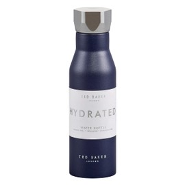 Ted Baker TED586 Navy Water Bottle, 18/8 Stainless Steel, 425 milliliters