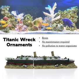 SatcOp Resin Wreck Ornaments, Titanic Lost Wrecked Boat Ship Aquarium Decoration Ornament Wreck Ornaments