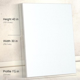 PHOENIX 30x40 Inch 2 Pack Gallery Canvas - 1.5 in Thick Extra Large Canvases for Painting - Deep Edge 100% Cotton 11 Oz. Gesso Primed White Blank Professional Canvas Oil & Acrylic Paints