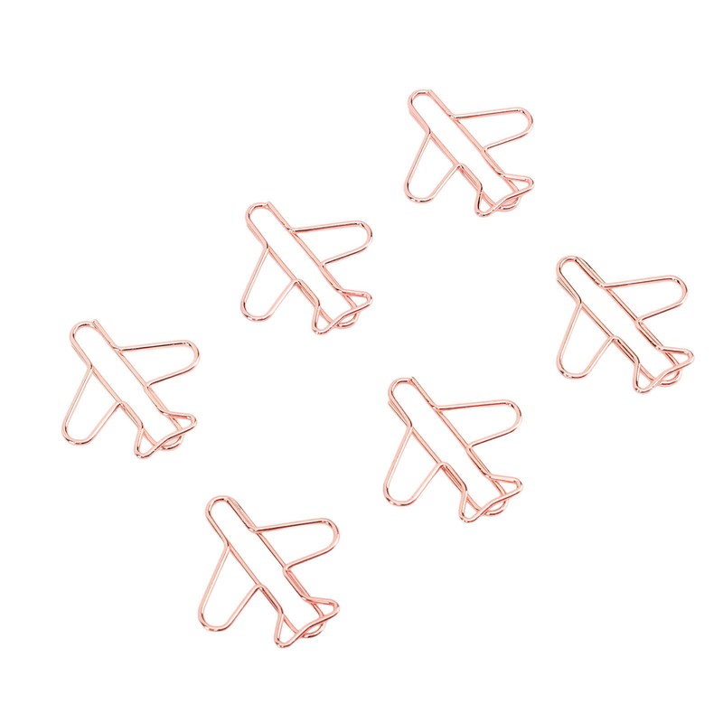 100Pcs Airplane Shaped Paper Clips Metal Lightweight Multipurpose Cute Shaped