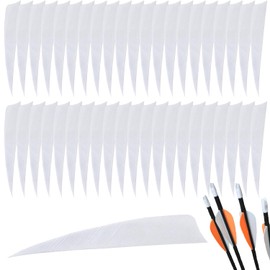 Wzenclave 50 Pcs Arrows Vanes 4-inch Shield Shaped Feather, Left Feather, Feather DIY, Turkey Feather Traditional Bow, Recurve Bow, Archery Arrow Feather for Hunting Arrow Accessories DIY Archeryr