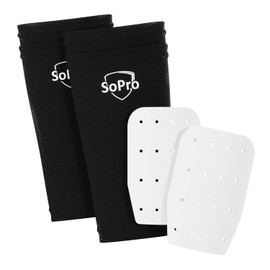 SoPro Mini Shin Pads for Football - Includes Socks - 120 x 80 x 5 mm - For Children and Adults - Lightweight, Small, Non-Slip & Odourless - Made in Germany