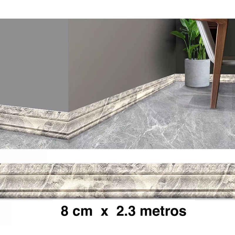 LH_DECOR 3 Cenefas Moldura Zoclo Decorativo Pared Vinilo Autoadhesivo