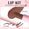 CAKAILA 6Pcs 2 in 1 Matte Lipstick Lip Liner Pencil