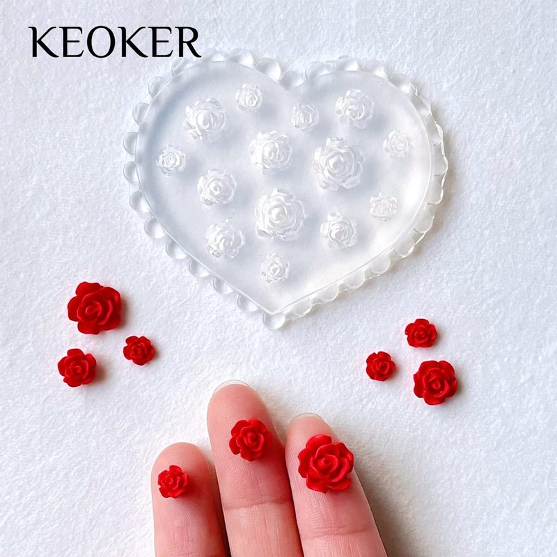 KEOKER Flower Polymer Clay Molds - 4 Pcs Daisy Miniature