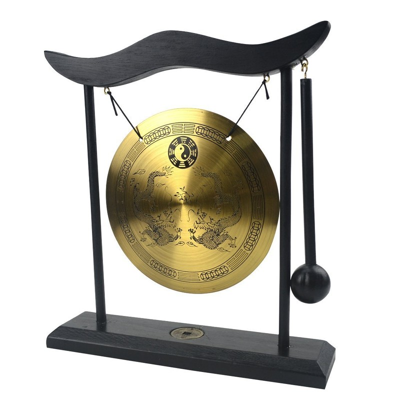 Gong with Beater Portable Brass Gong Small Tamtam Gong H1303