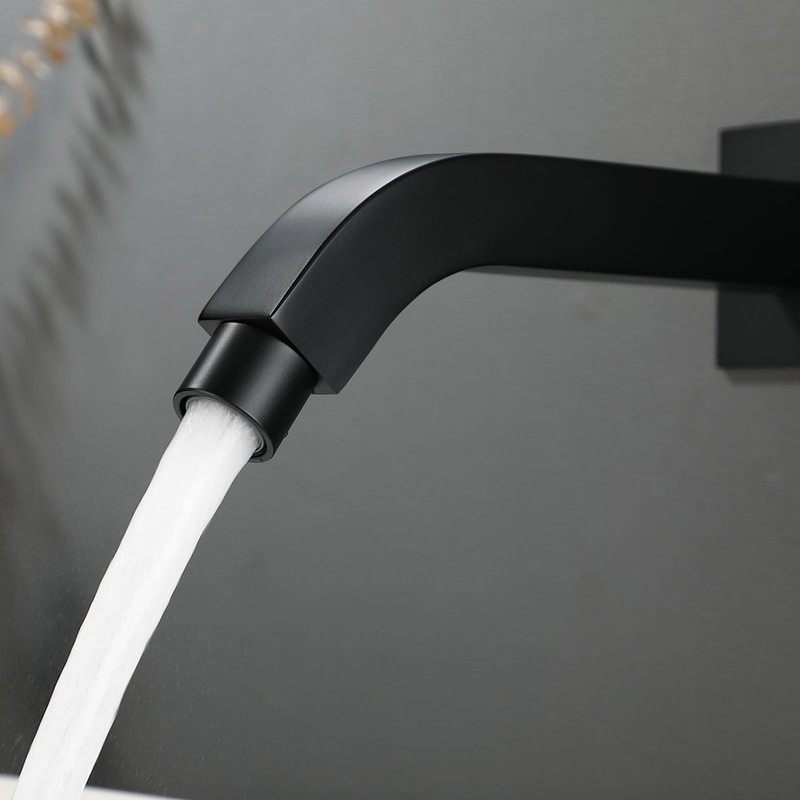 Dalang Bathroom Faucets Matte Black Wall Mount Bathroom Sink Faucet