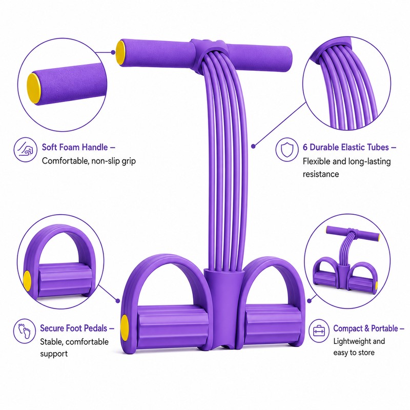 Pedal Resistance Band with Handles – Portable Full Body Home