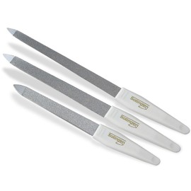 Professional Nail Files Set of Solingen Manicure Files Made in Germany 2-Sided Fine / Coarse Pedicure Sapphire Nail Files in Various Sizes for Optimal Nail Care for Hands and Feet (Set of 3)