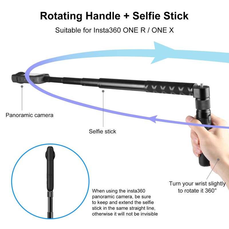 Insta 360 X4/X3 Bullet Time Handle Tripod Rotating Grip for