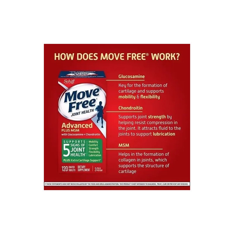 Move Free Multivitamínico Glucosamina Condrintina 120 Tab Sabor Sin Sabor