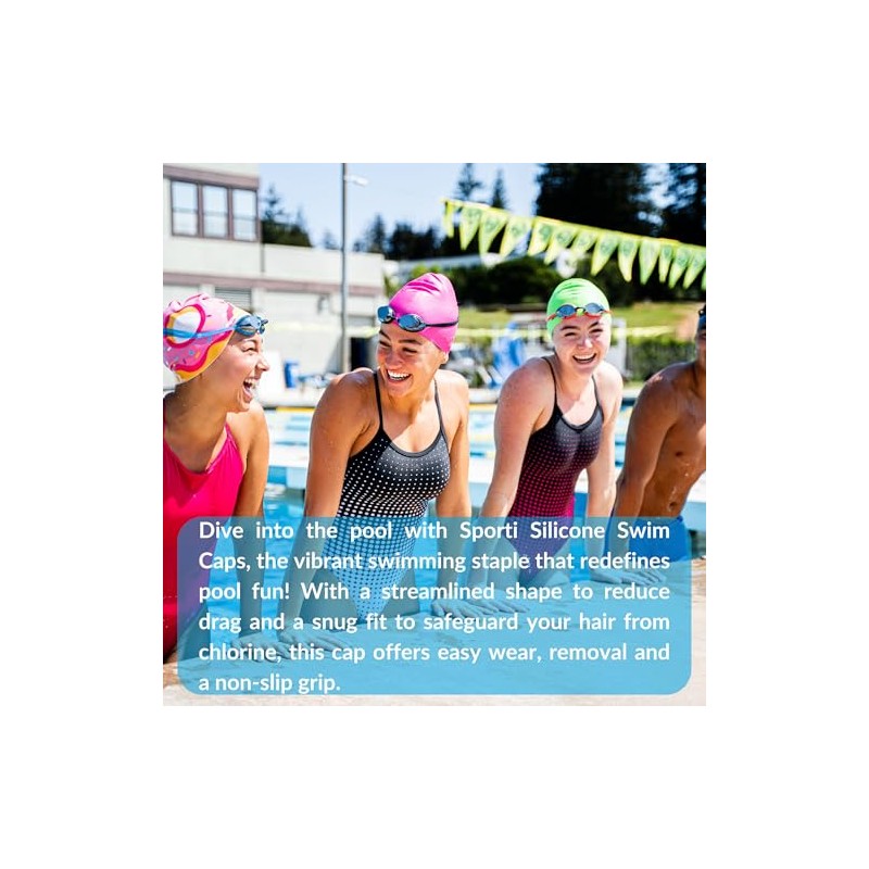 Sporti - Gorro de natación de silicona multicolor