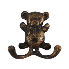 ZAHANAARA Teddy Shape Wall Hok – Antique Metal Decorative Hook for Wall Mount – Heavy Duty Hanger for Keys, Towels, Coats, Bags – Cute Vintage Style Hook Rack for Entryway, Bathroom, Bedroom, Kitchen
