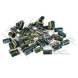 sourcing map Aluminum Radial Electrolytic Capacitor Low ESR Green with 10uF 100V 105 Celsius Life 3000H 6.3 x 11 mm High Ripple Current,Low Impedance 50pcs