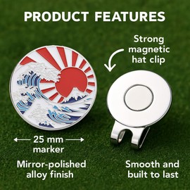 Don Flyee E0004 Golf Marker Magnet Hat Clip Katsushika Hokusai 36 Views of Fugaku