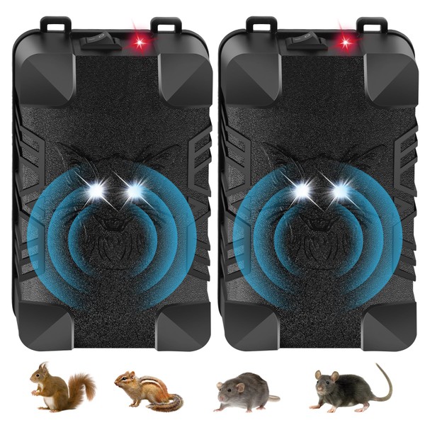 Metessi Ultrasonic Rodent Repellent,2PCS Rodent Repellent for Car Engines,Battery Powered