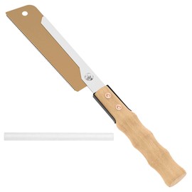7 inch Japanese Style Hand Saw High Carbon Steel Pull Saw Efficient Cutting Pull Sawblade 3 Sided Sharpening Hand Blade for DIY.(golden)