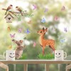 3 Sheets Spring Summer Window Stickers Rabbit Sika Deer Animals