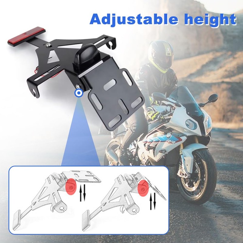 LYPPUL Motorcycle Number Plate Holder, Universal Number Plate Holder, Adjustable