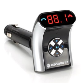 GOgroove FlexSMART X3 Mini Bluetooth FM Transmitter for Car Radio – USB Charging, Hands Free Calling and Driving, Music Controls, Aux Line in/Out, MP3 and Audio Playback, Compatible with Smartphones