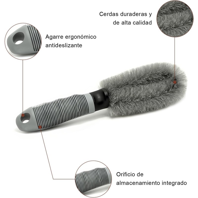 3PCS Cepillos de Llantas, Brochas para Detalla de Ruedas para