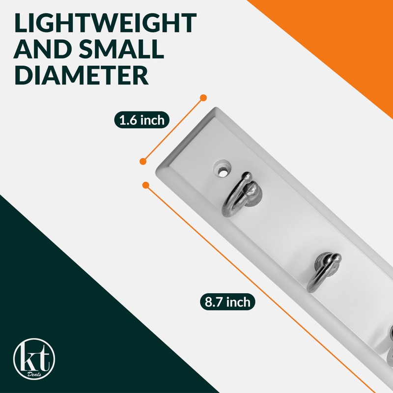 Wall Mounted Key Rail Rack Hanger Holder with 4 Hooks