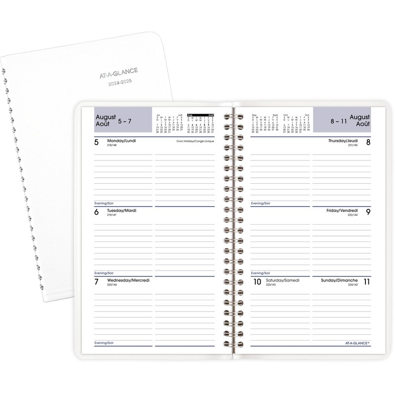 AT-A-GLANCE (DayMinder) Desk Weekly Academic Planner, Assorted Colours, Bilingual (AY41F1025)