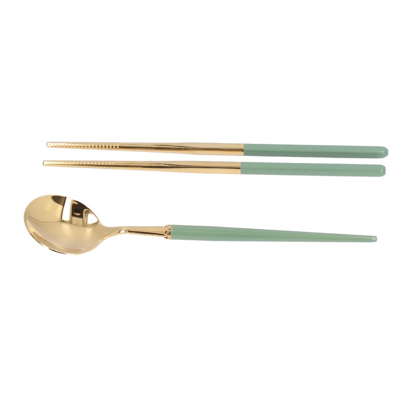 Stainless Steel Flatware Set Reusable Utensils Set Student Cutlery Storage