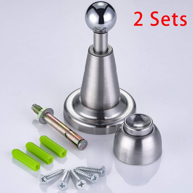 2 Pack Soft-Catch Magnetic Door Holder Magnetic Doorstops Stainless Steel