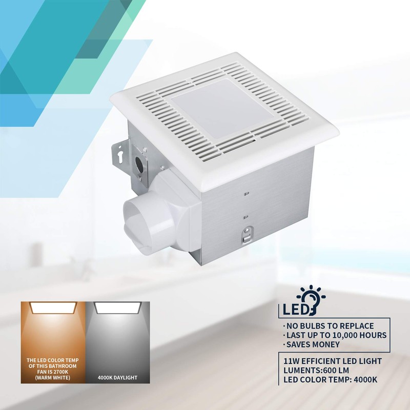 Tech Drive Very-Quiet 70 CFM, 2.0 Sone Bathroom Ventilation and