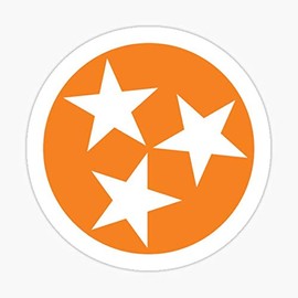 Tennessee Orange Tristar Sticker - Auto, Wall, Laptop, Cell, Truck Sticker for Windows, Cars, Trucks