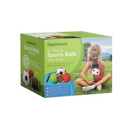 georglasko_8 Sports Balls Mixed Bundle Basketball Soccer Ball Football Playground Pump 4 Pack