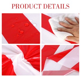 Tatuo 3 Pieces Round Circus Table Cloth 84 Inch Carnival Circus Tablecloths Red and White Striped Disposable Plastic Table Cover for Birthday Party Fiesta Theme Decorations Supplies