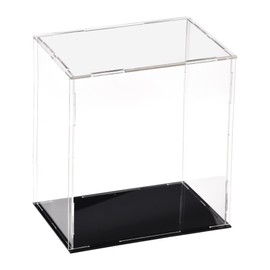 Recogwood Acrylic Clear Display Case, 15 x 10 x 20cm Assemble Countertop Box Cube Organizer Stand Dustproof Protection Showcase with Black Base for Action Figures Toys Collectibles