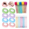 100 Microbrush+ 50 Cepillos Glitter+ 8 Cintas Lash Pestañas Rosa