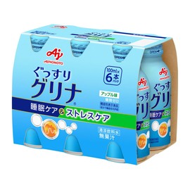Ajinomoto Grina Sleep Care & Stress Care 3.4 fl oz (100 ml) Cans x 6, Glycine GABA (Food with Functional Display)