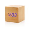 GEARONIC TM Wooden Alarm Clock Wood LED Square Cube Digital