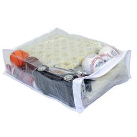 Set of 10 Clear Vinyl Zippered Sweater Clothing Storage Bags 11 x 15 x 4