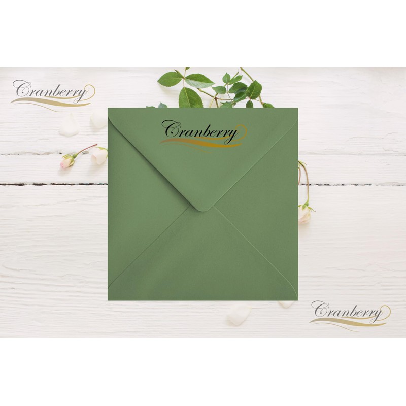 6" x 6" Olive Green Envelopes x 25 Pack 155mm
