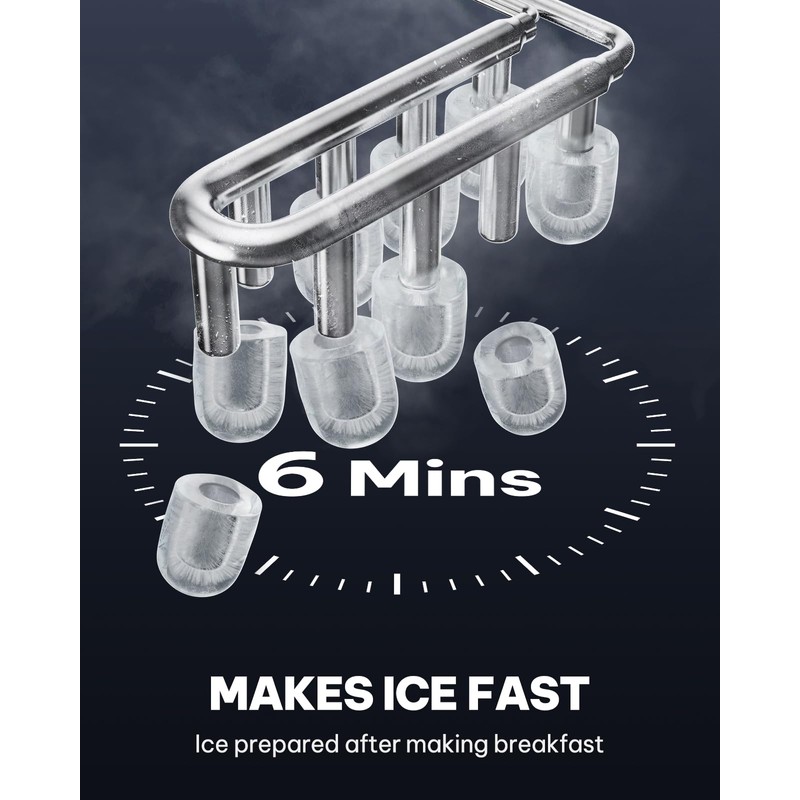 Silonn Ice Maker Countertop,Self-Cleaning Ice Makers with Basket and Scoop,9