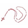 Rosa Rosario Con Nudos Hecho A Mano Knotted Rosary 100%