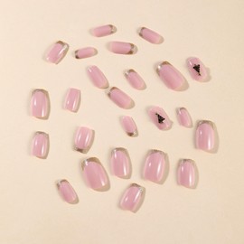 Christmas Press on Nails Short Square Fake Nails Xmas Press on Nails Snowflake with Design Glossy Winter False Nails Christmas Glue on nails Christmas Acrylic Nails for Women 24Pcs