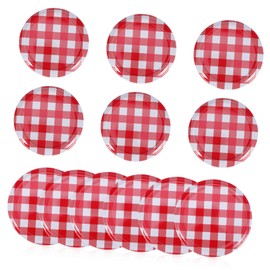 Sosoport 12 Pcs Red Lid Canning Lids Seal Covers Drinking Canning Wide Mouth Lids Canning Jar Lids Preserving Jam Jars Lids Flat Lids Wide Mouth Jar Lids Jar Replacement Lids Aluminum