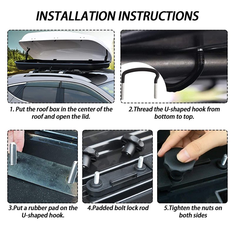 4 PCS Roof Box Mounting U Bracket Car Van Mounting