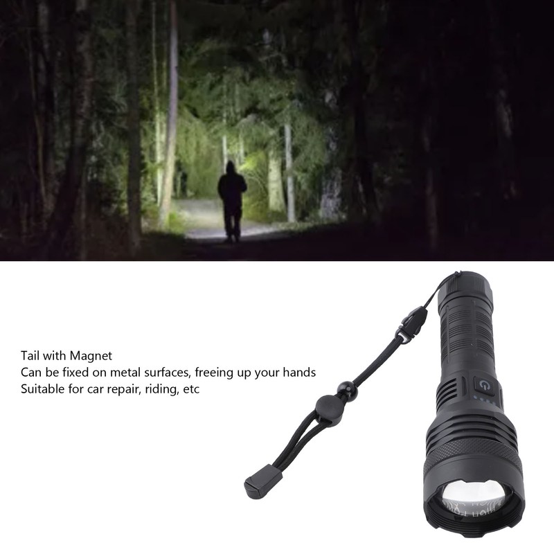 Super Bright Flashlight 30000lm Zoomable 2000m Range Support Power Output