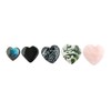 CRYSTALIS Wholesale 5pcs Natural Mix Gemstone Heart Shape, Flat Loose