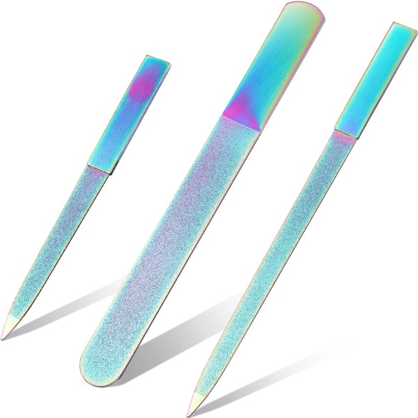 Mudder 3 Pcs Diamond Nail File Set Stainless Steel Double