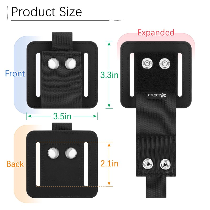 Easecos Handcuff Holster Handcuff Holder Belt Carrier for Chain/Hinged/Folding Handcuffs
